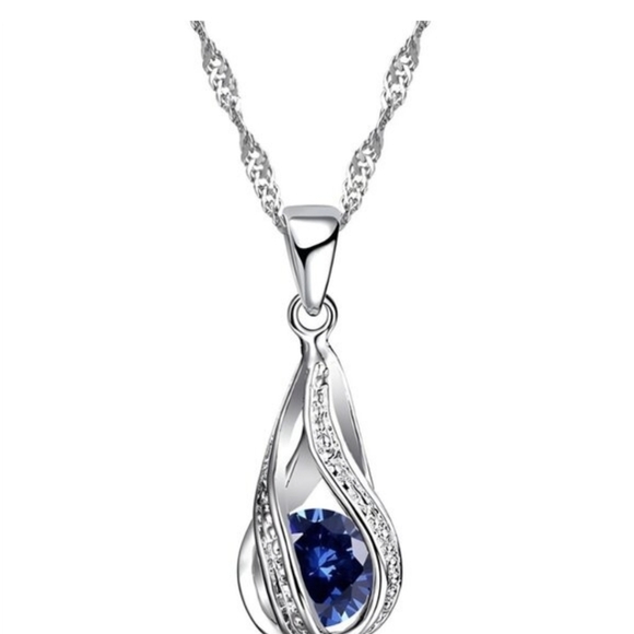 Sterling Silver Wedding Jewelry SetforWomen,SwirlingWaterDropp,Bridal,925STAMPED - Picture 3 of 9